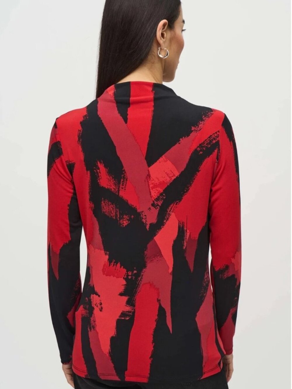 Joseph Ribkoff Abstract Print Mock Neck Top Size 16 NWT - Picture 2 of 6